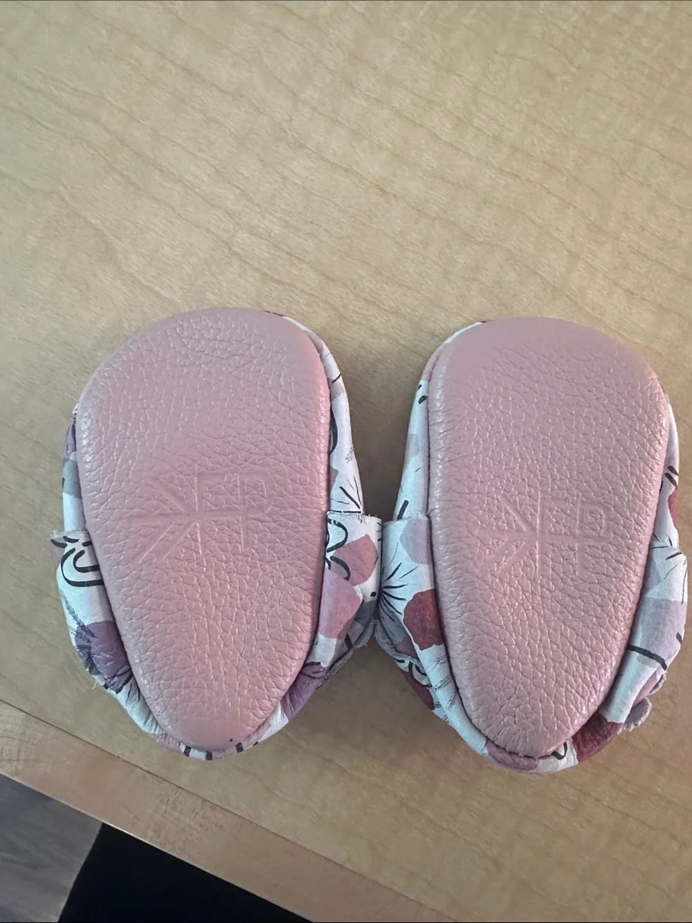 Freshly Picked Pink Floral Baby Moccasins with Bow size 1